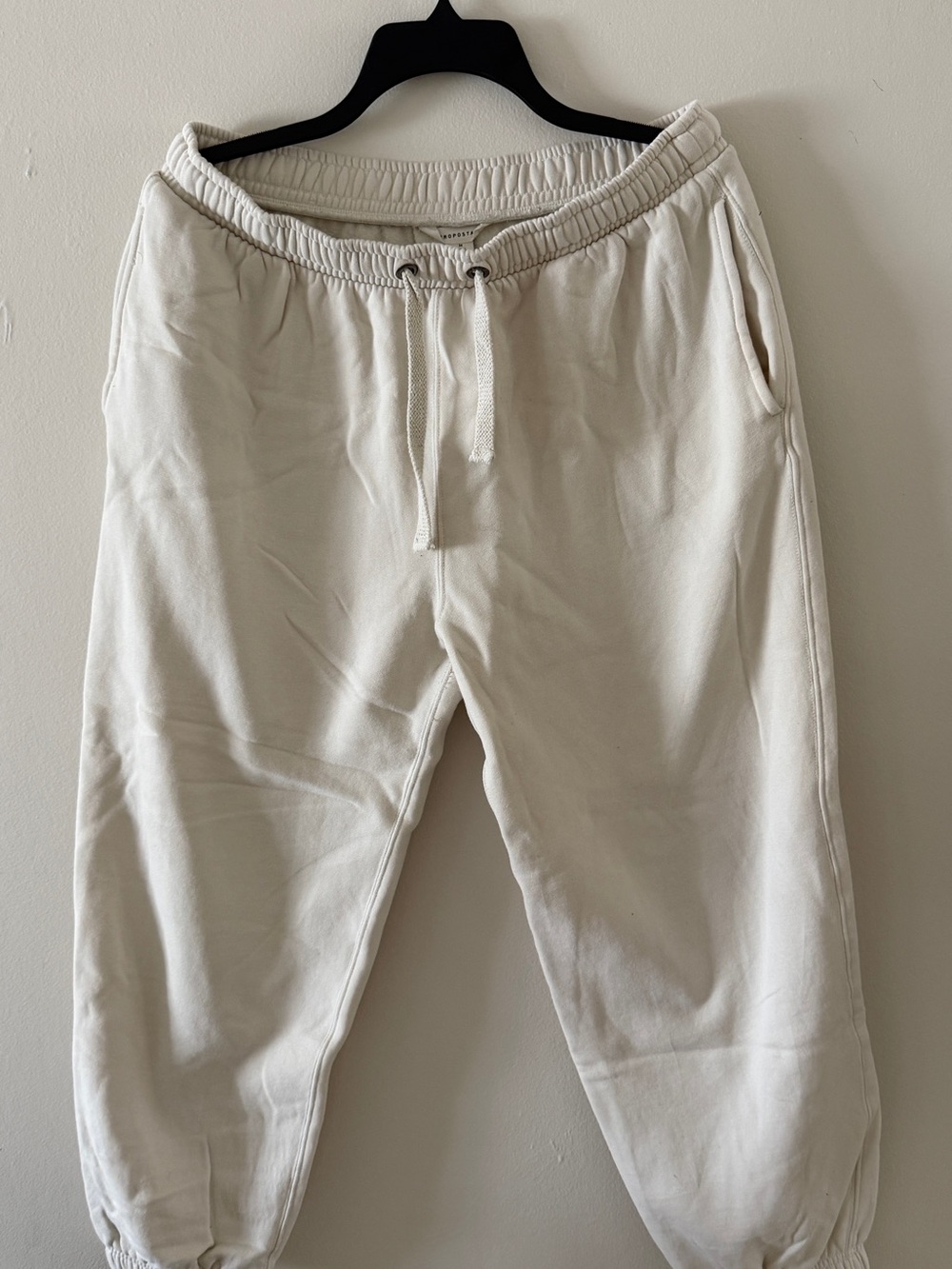 Aeropostale Cream Elastic Drawstring Jogger Pants
